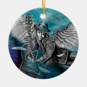 Winged Six String Ceramic Tree Decoration