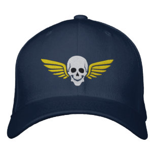 Winged Skull Embroidered Hat