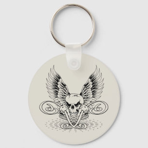 Winged Skull Key Ring