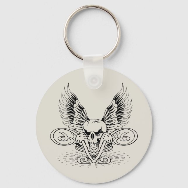 Winged Skull Key Ring (Front)
