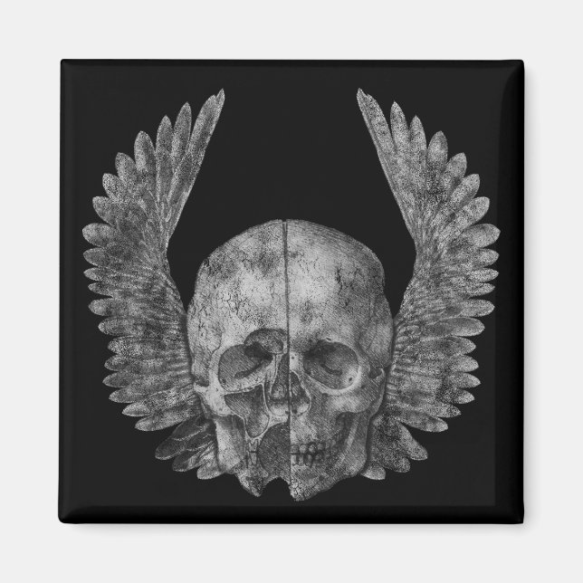 Winged Skull Magnet (Front)