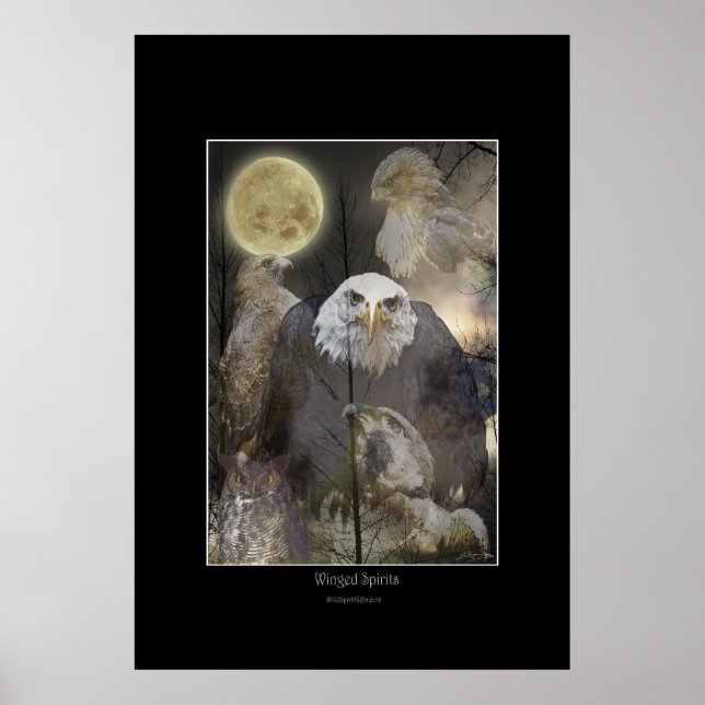 WINGED SPIRITS Raptor Art Poster (Front)