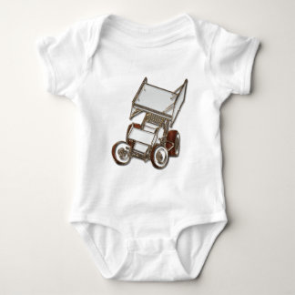 Winged Sprint Car White Coloured Baby Bodysuit