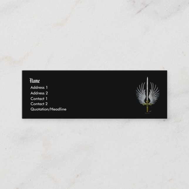 Winged Sword Mini Business Card (Front)