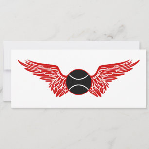 winged tennis ball invitation