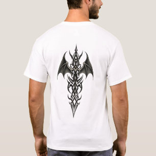 Winged Tribal Dagger Crest T-Shirt