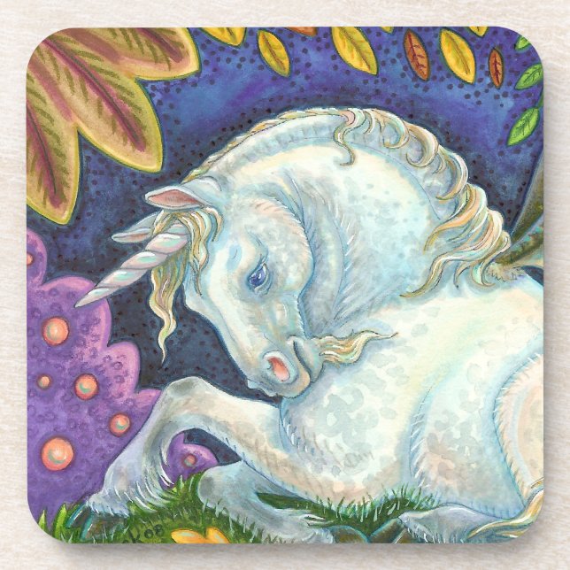 Winged Unicorn Flying Horse COASTERS Plastic/cork (Front)