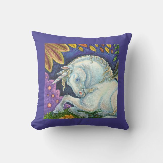 Winged Unicorn Flying Horse Fantasy THROW PILLOW (Front)