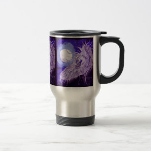 Winged unicorn in front of Moon Travel Mug