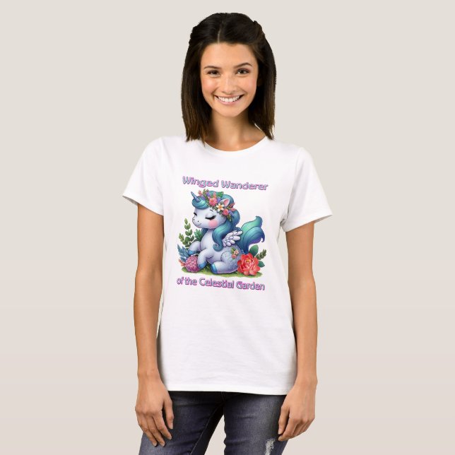 Winged Wanderer of the Celestial Garden T-Shirt (Front Full)