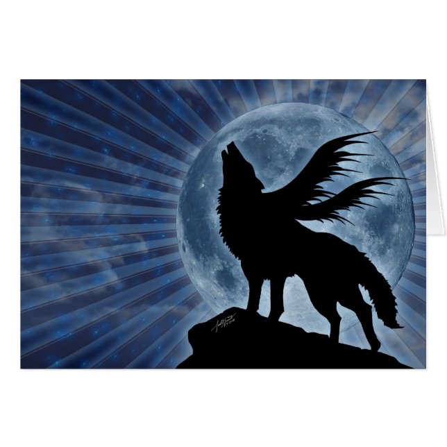 Winged Wolf Card (Front Horizontal)