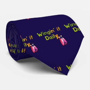 Wingin It Daily Funny Bug Humor Tie