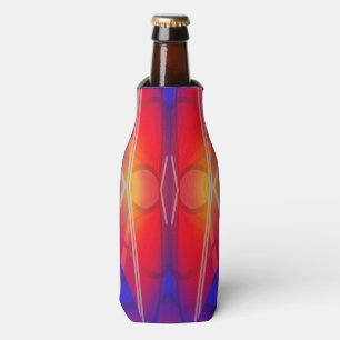 Winging It Neon Layered Abstract Design  Bottle Cooler