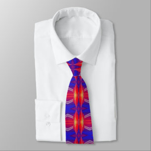 Winging It Pattern Neon Layered Abstract Design  Tie