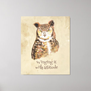 Winging it with attitude Owl Sassy Attitude Print