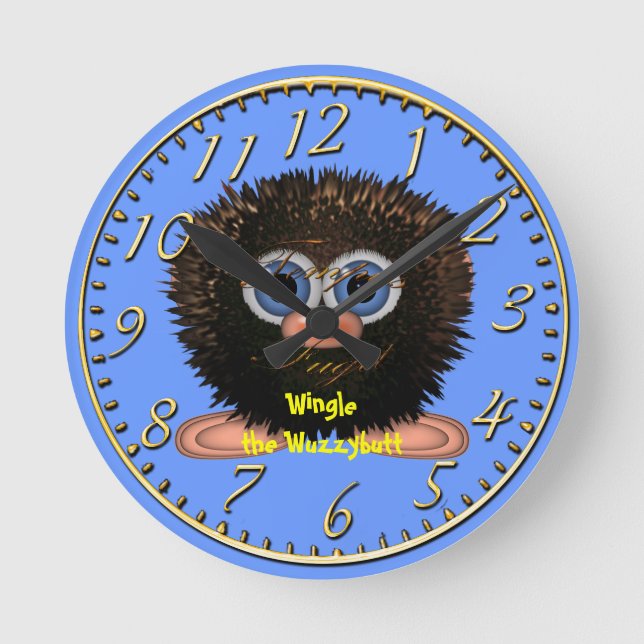 Wingle the Wuzzybutt Kids' Fun Cartoon Clock (Front)
