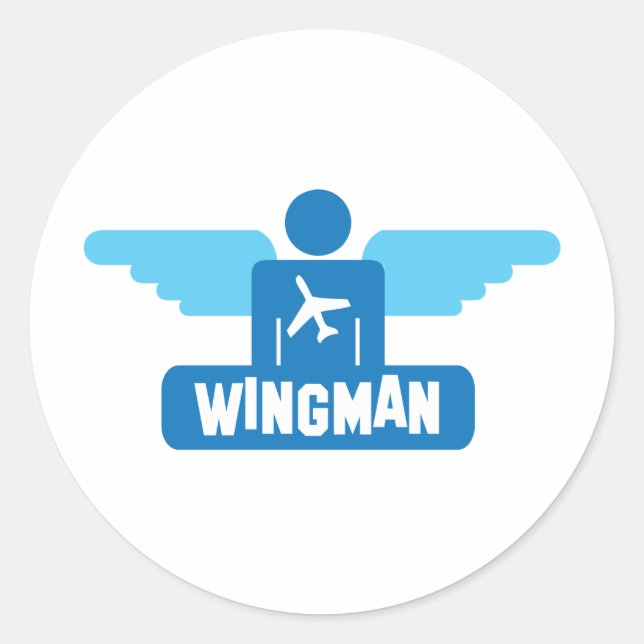 wingman pilot design classic round sticker (Front)