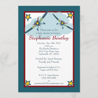 Wings 5x7 Aeroplane Aviation Invitation