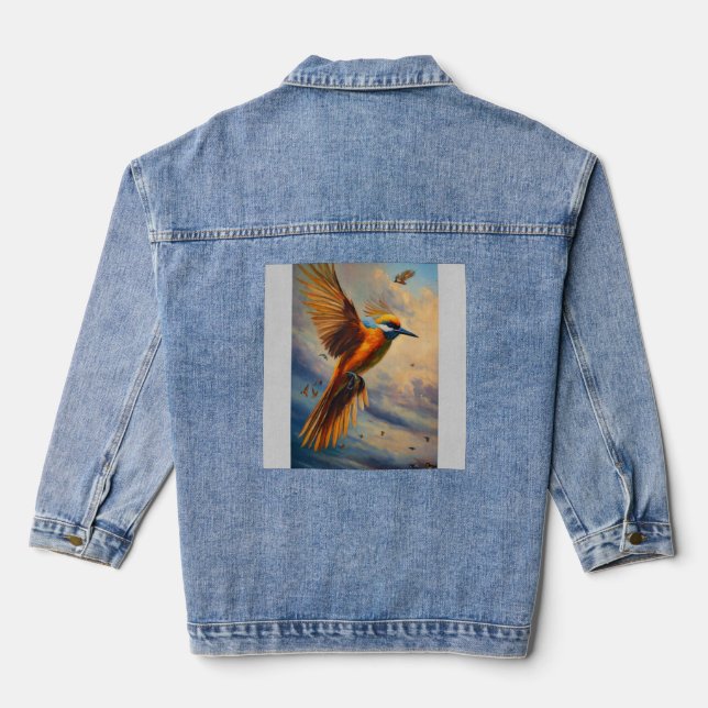 Wings Across the Wind Denim Jacket (Back)