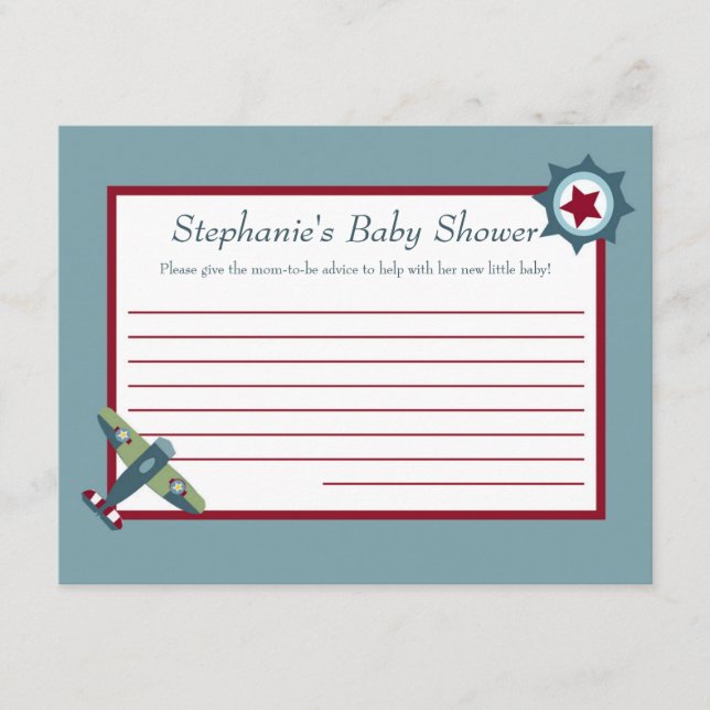 Wings Aeroplane Advice Card (Front)