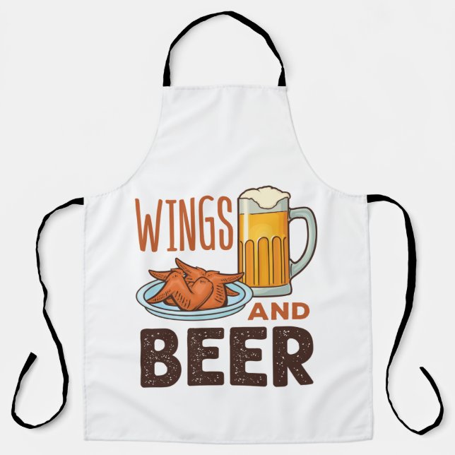 Wings and Beer Chicken Wings Drinking Apron (Front)