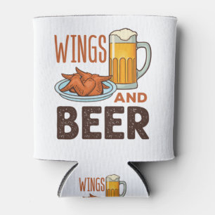 Wings and Beer Chicken Wings Drinking Can Cooler