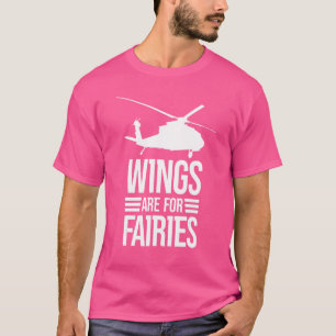 Wings Are For Feries Helicopter Aviator T-Shirt