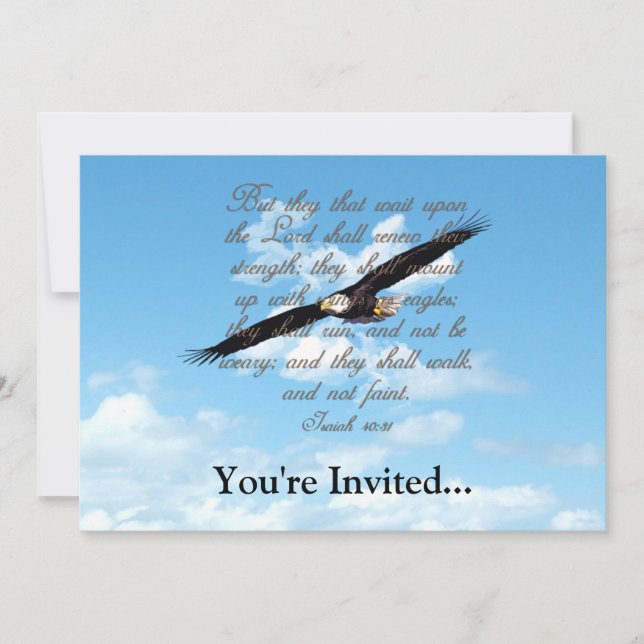 Wings as Eagles, Isaiah 40:31 Christian Bible Invitation (Front)
