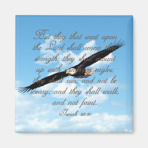 Wings as Eagles, Isaiah 40:31 Christian Bible Magnet