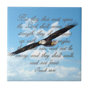Wings as Eagles, Isaiah 40:31 Christian Bible Tile