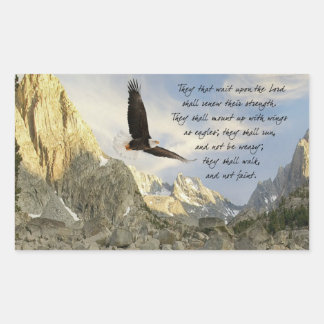 Wings As Eagles Isaiah 4o:31 Rectangular Sticker