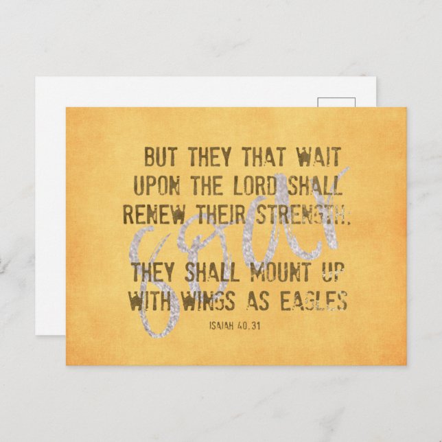 Wings as Eagles KJV Scripture Postcard (Front/Back)