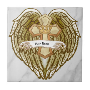 Wings Cross Crown Christian tile