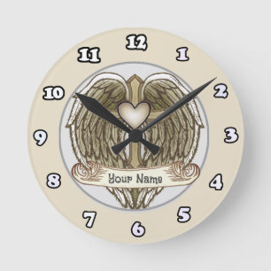 Wings Cross Heart clock