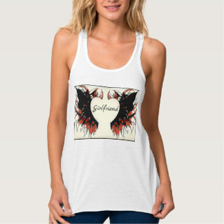 Wings design girlfriend tank top.