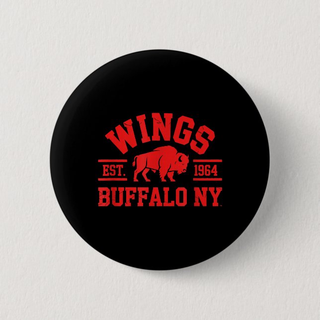 Wings Est 1964 Buffalo NY 6 Cm Round Badge (Front)