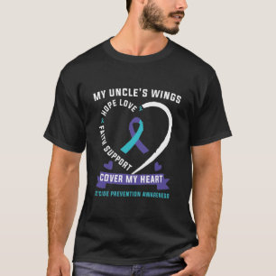 Wings Heart Teal Purple Uncle Suicide Prevention A T-Shirt