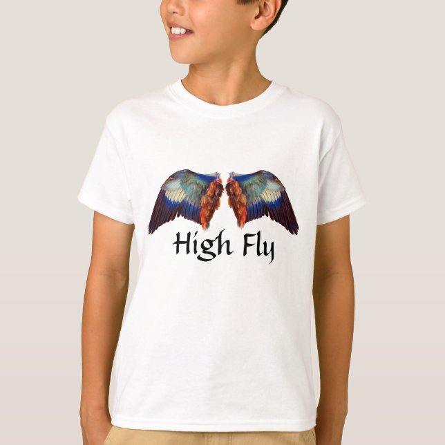 WINGS OF AN EUROPEAN ROLLER HIGH FLY T-Shirt (Front)