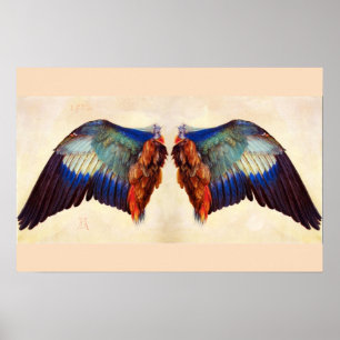 WINGS OF AN EUROPEAN ROLLER POSTER