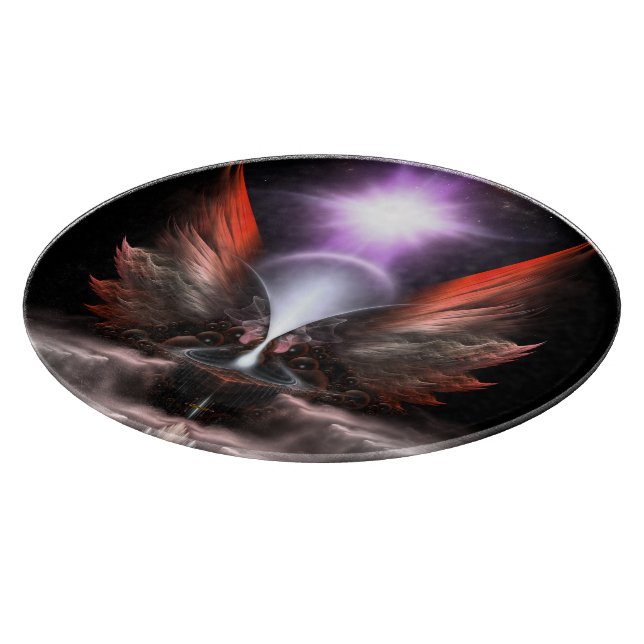 Wings Of Anthropolis HC Round Glass Cutting Board (Corner)
