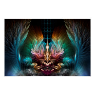 Wings Of Artillian Abstract Fractal Wing Art Poster