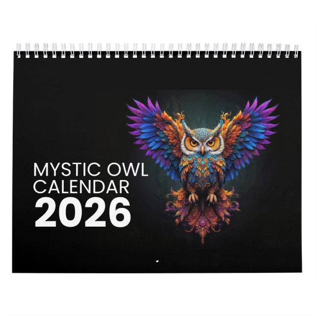 Wings of Color: The 2026 Mystic Owl Calendar (Cover)