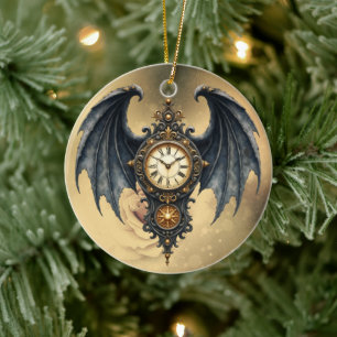 Wings of Eternity – The Timeless Guardian. Ceramic Tree Decoration