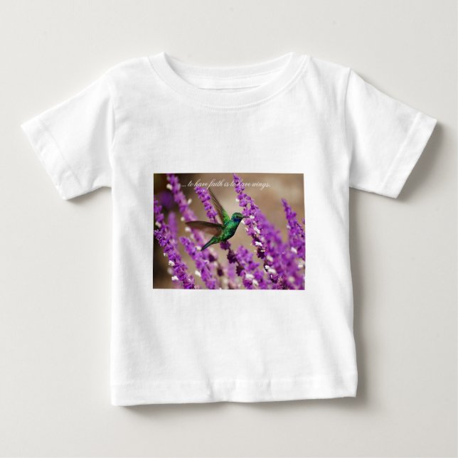Wings of Faith Sparkling Violet-ears Hummingbird Baby T-Shirt (Front)
