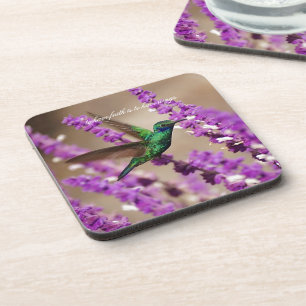 Wings of Faith Sparkling Violet-ears Hummingbird Coaster