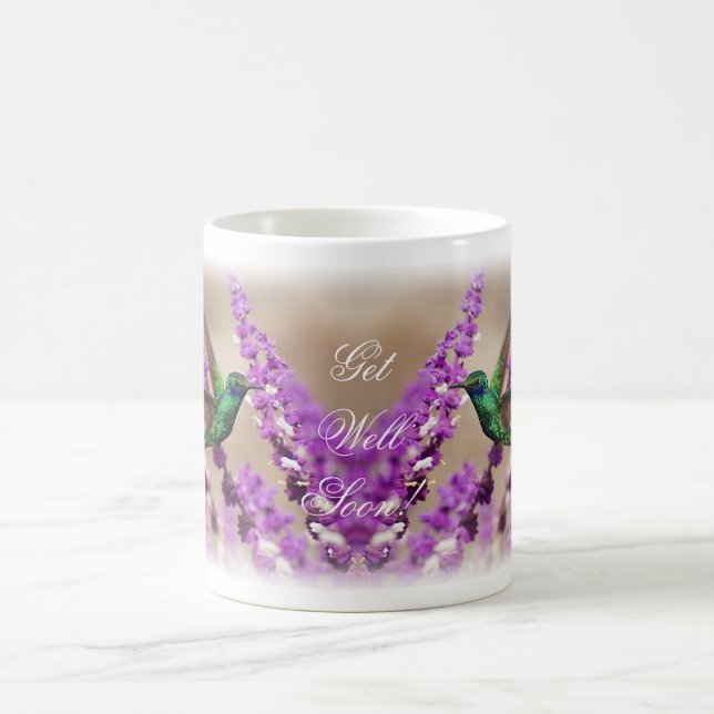 Wings of Faith Sparkling Violet-ears Hummingbird Coffee Mug (Center)