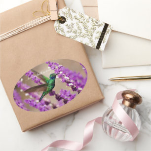 Wings of Faith Sparkling Violet-ears Hummingbird Oval Sticker