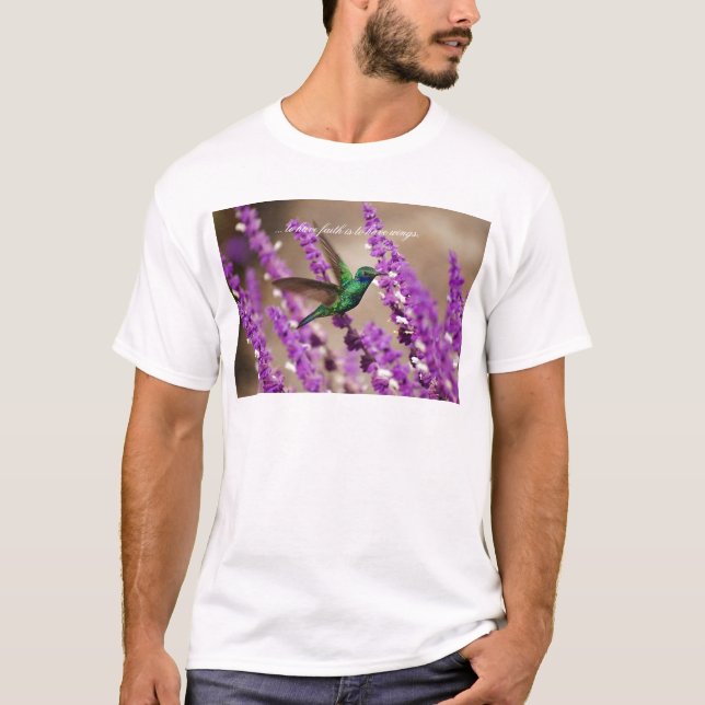 Wings of Faith Sparkling Violet-ears Hummingbird T-Shirt (Front)