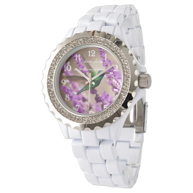 Wings of Faith Sparkling Violet-ears Hummingbird Watch (Angled)