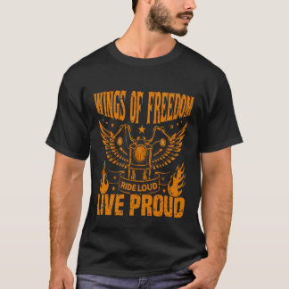Wings of Freedom Biker T-Shirt – Ride Loud Live 